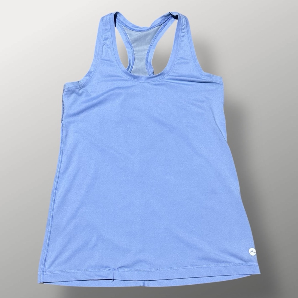Gottex Fitted Blue Sleeveless Tank Top Athletic Vented Racerback